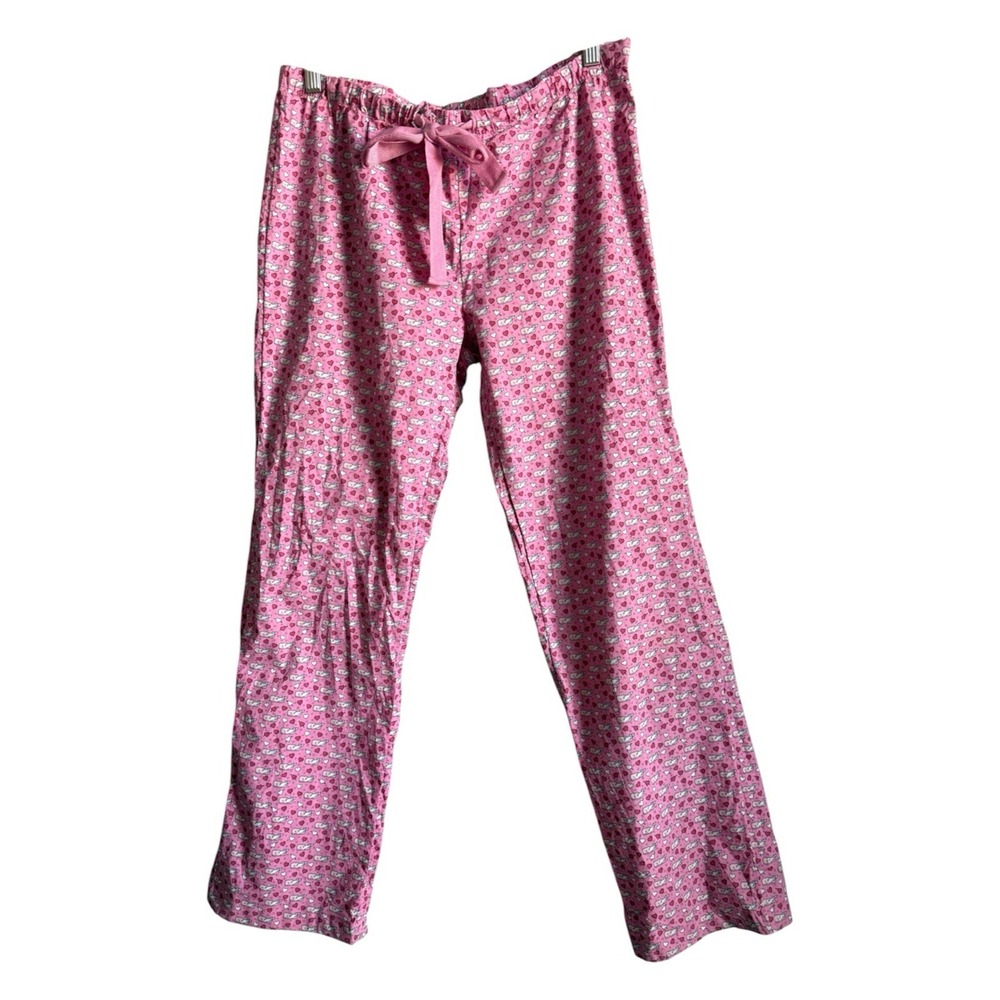 Vineyard Vines Hearts Whale Pajama Pants Pink Coastal Drawstring Lounge Small
